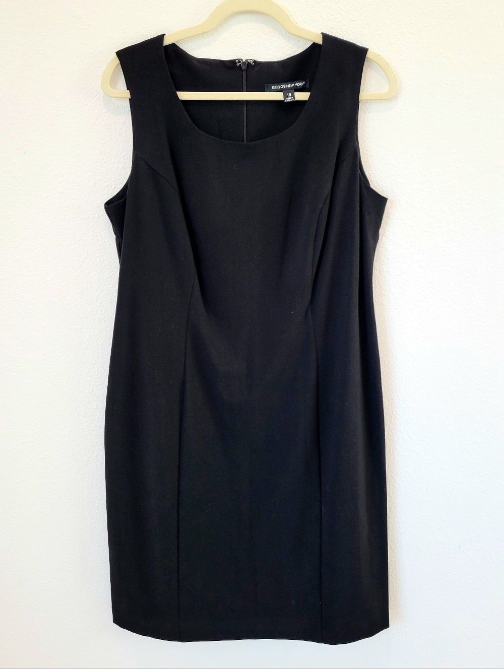 Briggs New York Black Sleeveless Midi Dress 14 Fitted LBD